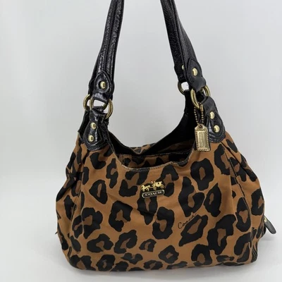 Bolso de Hombro Y2K Coach Leopardo Maggie 15555 - Estampado Raro - Herrajes Dorados Foto 1 de 4