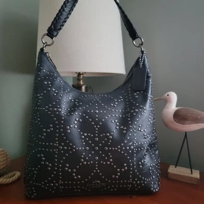 Coach Celeste F35203 Studded Hobo Black Leather Bag - Image 1 of 4