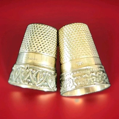 English 925 Sterling Silver Thimble Lot Birmingham ~ Anne Powell Collection - Image 1 of 4
