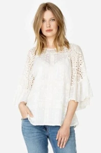 JOHNNY WAS 'Plaid' Eyelet Embroidered Blouse Top Anthropologie XS NWT $320 - Picture 1 of 12