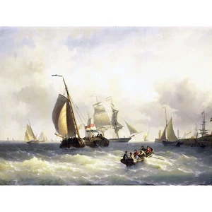 Gruyter Anchorage Bremerhaven Ships Sea extragroßer Leinwanddruck - Bild 1 von 6