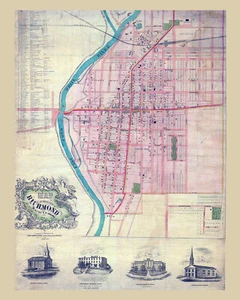 1854 Mappa della contea di Richmond Wayne Indiana - Foto 1 di 3