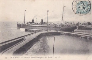 Old postcard 76 Normandy Le Havre Le Transatlantique LA SAVOIE in the Port. 1900s - Picture 1 of 1