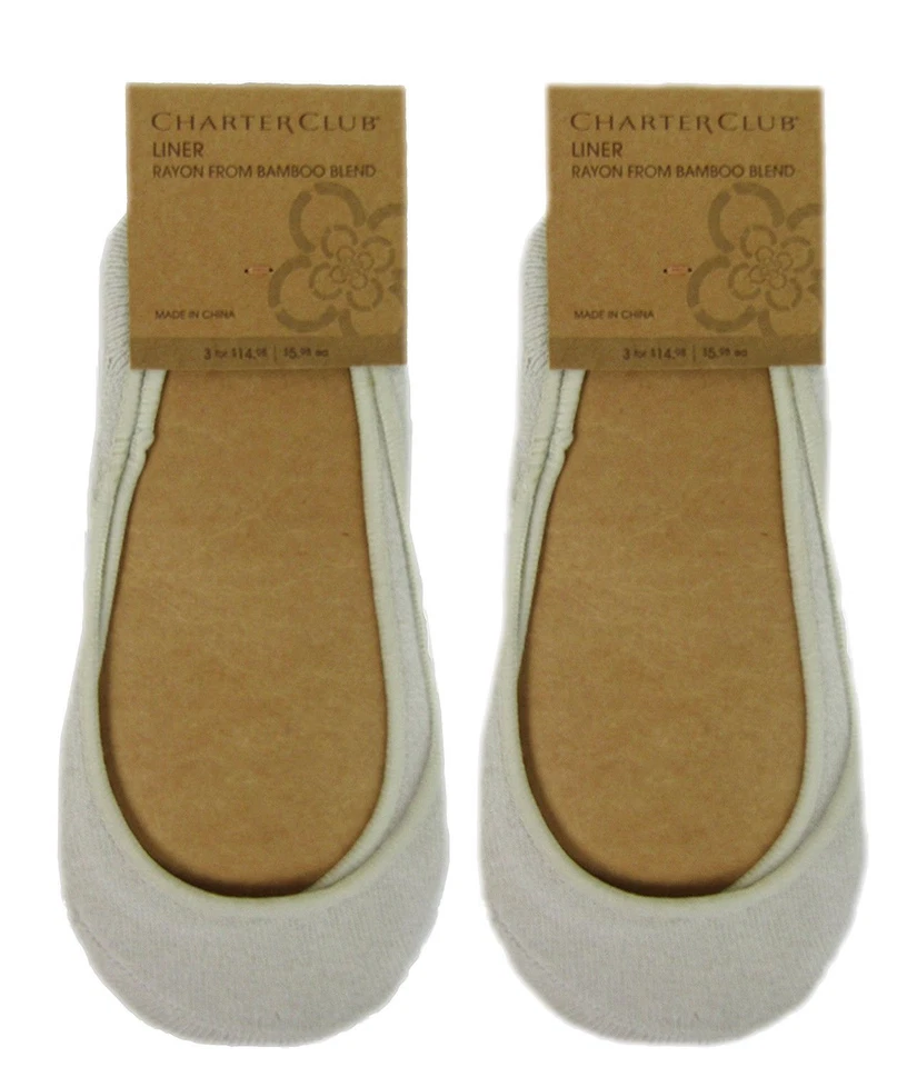 Charter Club女式竹衬里2包2双全新带标签彩色流沙 — 第 1/1 张图片