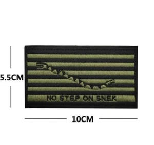 NO STEP ON SNEK FLAG HOOK PATCH MILITRAY TACTICAL FOREST BADGE - Bild 1 von 1