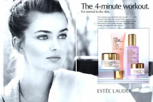 1990 Estee Paulina Porizkova 4-minute workout beauty 2-page MAGAZINE AD - Picture 1 of 1