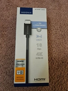 INSIGNIA 2.44M (8FT) PREMIUM HDMI 2.0 CABLE 18Gbps HDR NEW - Picture 1 of 2