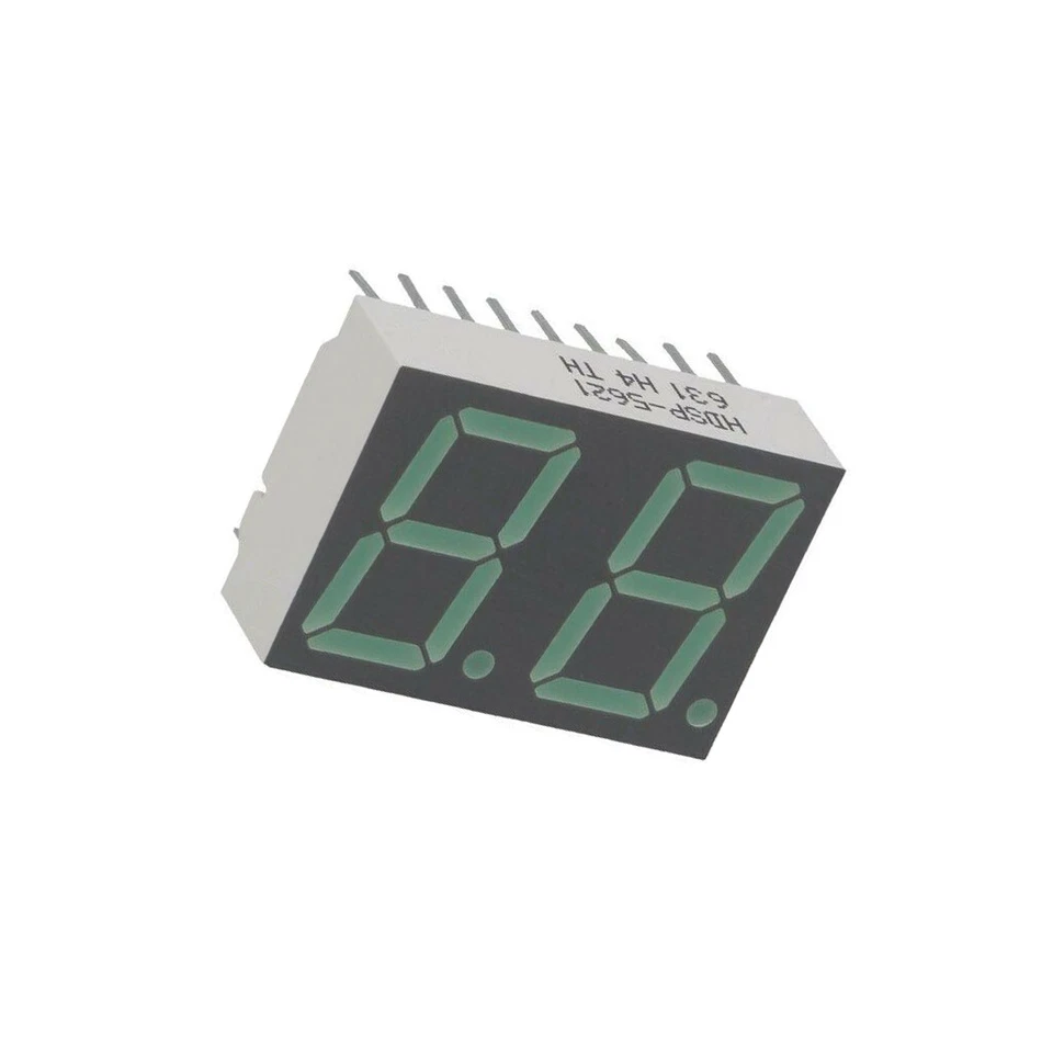 HDSP-5621 Display: LED 7-segmentig 14,22mm 0,56" Anz.Z: 2 grün Anode BROADCOM (A - Image 1 of 1