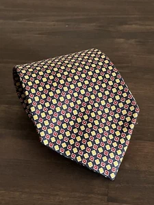 Lauren Ralph Lauren Necktie TIE Silk Hand Finished Geometric diamonds Red Yellow - Picture 1 of 7