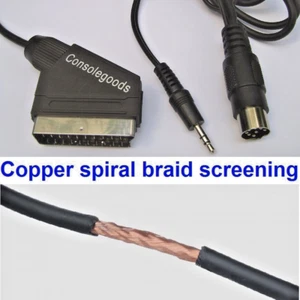 RGB Scart Lead STEREO SOUND for Sega MegaDrive (quality screened cable) - C-Sync - Picture 1 of 6