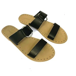 TOPSHOP Black Strappy Slide Sandals with Silver Hardware Size 40 (10M) - Picture 1 of 6