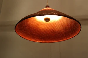 Design Korb-Geflecht Lampe Rattan 50er 60er 50s 60s Lamp Modern - Bild 1 von 6