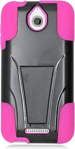 Hybrid Protective Case with Stand for HTC Desire 510 - Hot Pink/Black - Picture 1 of 11