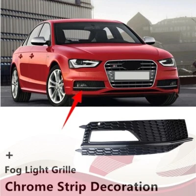 Fit For 2013-15 AUDI S4 A4 S Line B8.5 Right Front Fog Light Grille Cover Chrome Foto 1 de 4