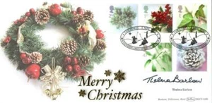 GB BENHAM FDC 2002 CHRISTMAS SIGNED BY THELMA BARLOW - Picture 1 of 1