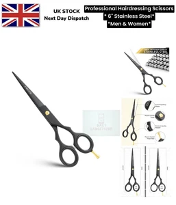 Professional Hairdressing Scissors Barbers & Hairdressers 6" Stainless Steel UK - Bild 1 von 8