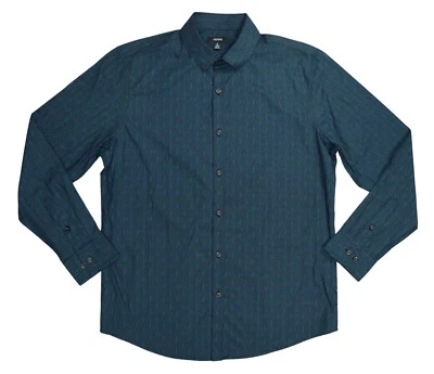 Alfani Geo Print Long Sleeve Button Down Men's Dress Shirt M NWT Black/Navy - Image 1 of 2