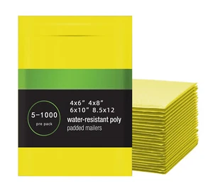 4x6 4x8 6x10 8,5x12 Poly Luftpolster Versandtasche Umschlag Selbstklebend Versandtasche Gelb - Bild 1 von 8