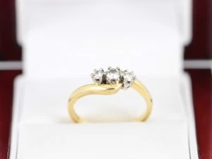 Anello Trilogy Diamanti Oro 18ct Donna Misura O 750 F37 - Foto 1 di 6