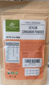 Ceylonflavors Ceylon Cinnamon Powder - 3.5 Oz. Organic Pure - Picture 1 of 3