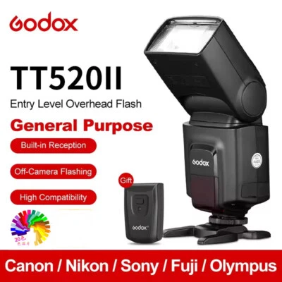 Godox Thinklite TT520II Wireless Signal flash light speedlight Canon Nikon Sony - Image 1 of 4