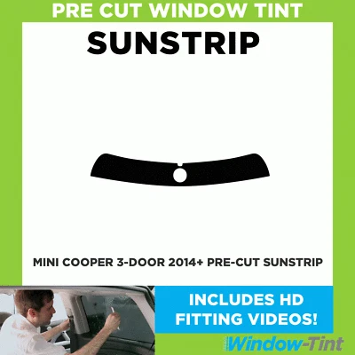 Pre Cut Tinted Sunstrip - For Mini Cooper 3-door 2014+ F56 - 5% Limo Internal - Image 1 of 4