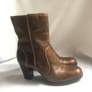 Gianni Bini Damengröße 8 M braun Leder Reißverschluss halbhohe modische Stiefel Bootie neu ohne Karton - Bild 1 von 11