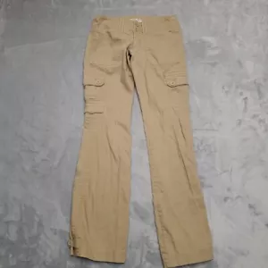 Vintage Abercrombie Fitch Cargo Pants Women 00 Beige Flare Cargo Convertible Y2K - Picture 1 of 13
