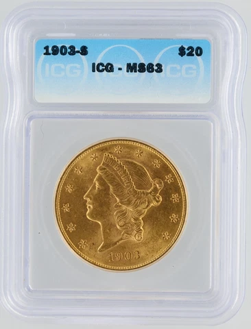 1903-S Double Eagle ICG MS63 $20 Liberty Head Cover