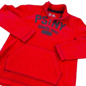 P.S. From Aeropostale Boys Size 10 Red Fleece Quarter Zip Kangaroo Pouch - Picture 1 of 6