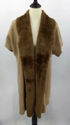 Cárdigan Plumero Suéter Lafayette 148 Pequeño Largo Cachemira Cordero Beige Foto 1 de 4