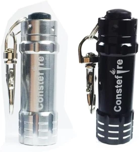Small Flashlight Keychain Torch,2 PCS Aluminum Key Ring Torch, Bright 3 Leds Tin - Picture 1 of 12