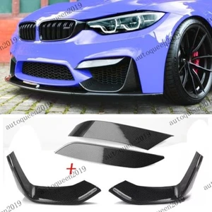 Front Bumper Lip Splitters  Carbon Black For BMW F80 M3 F82 F83 M4 2015-2019 US - Picture 1 of 16