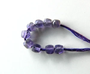 Amethyst, Lovely Faceted Box Beads, 3.5mm Approx, Bag Of 9 Beads, Nice Colour! - Bild 1 von 1