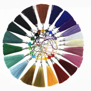 10PCS 8cm Crystal Bead tassels DIY Earrings tassel charms pendant Trim 22 Colors - Picture 1 of 34