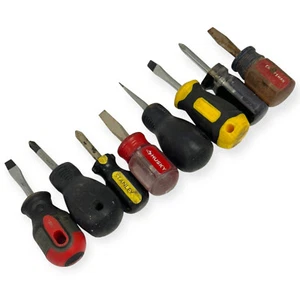 Craftsman, Stanley and Assorted Slotted Phillips Stubby Screwdriver Set, 8 pcs - Picture 1 of 4