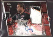 Justin Morrow 2015 Topps APEX MLS Match Day Die Cut Autograph Relics #25/25 SP