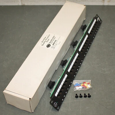 Black Box CAT5 Teleco Patch Panel JPM152, 24 Port, Telecom Phone, 1U, 568B, RJ45 - Image 1 of 4