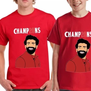 Adults Kids Unisex Liverpool Mo Salah Champions 2025 T-Shirt Cotton Tee UK Gift - Picture 1 of 3