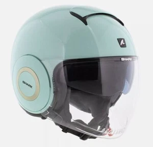 Shark Nano Urban Motorcycle Open Face Helmet With Visor Gloss Green GRN - Picture 1 of 5