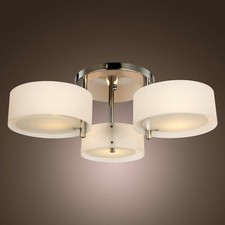 HOMCOM Acrylic Lamp Ceiling Light Pendant Chandelier with 3 Lights Chrome Finish