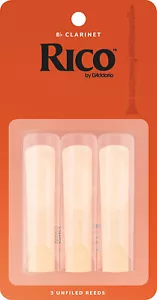 Cañas de clarinete D'Addario Rico Bb #3.5 paquete de tres RCA0335 - Imagen 1 de 2