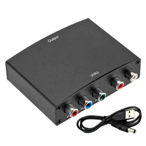 YPbPr Component to HDMI Converter Stereo Audio Video L/R 5RCA RGB Adapter 1080P - Picture 1 of 8