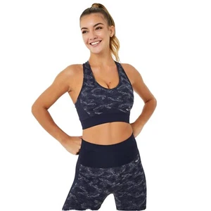 Everlast Womens Seamless Camo V Neck Sports Bra Navy Size 10(s) - Picture 1 of 5