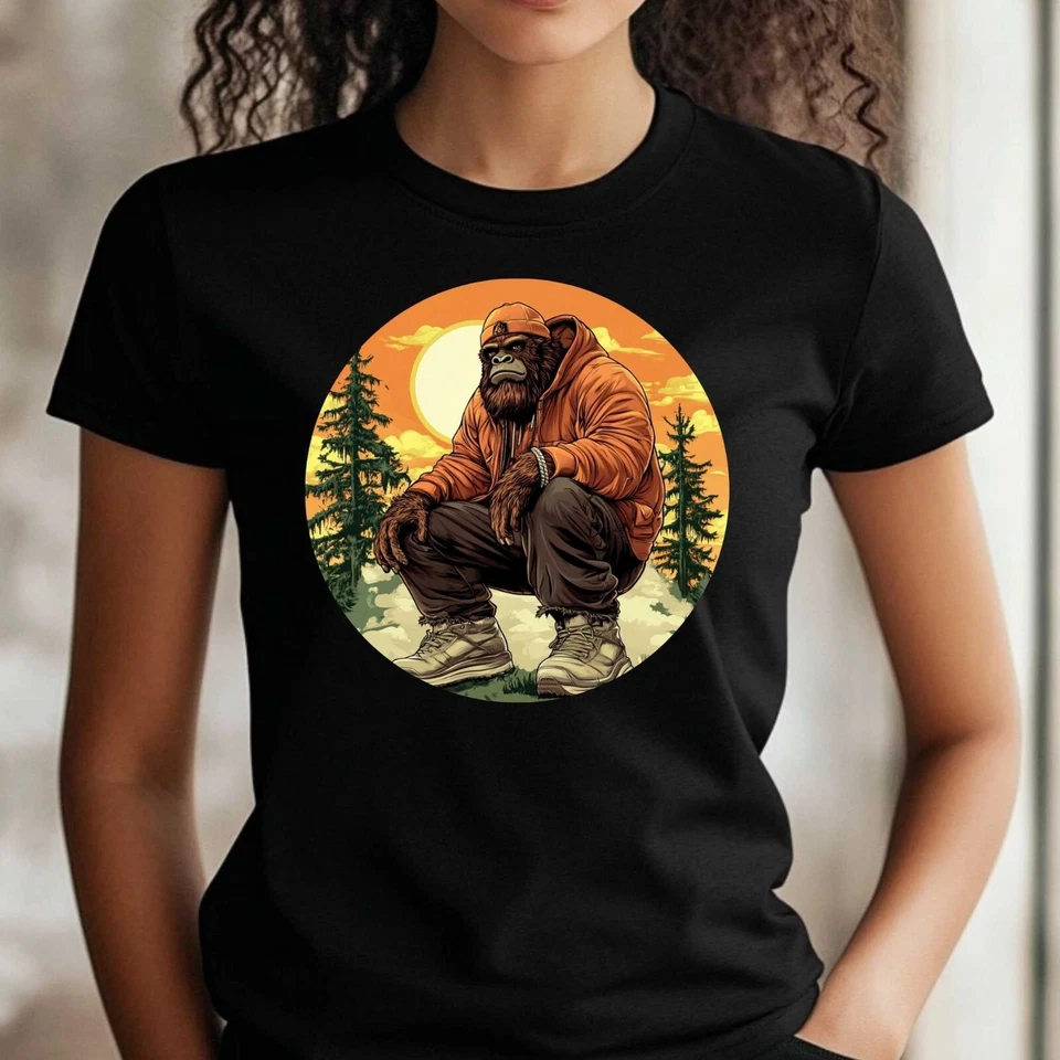 Frauen T-Shirt Bigfoot Hip hop Motiv Baumwolle Größe S bis 3XL - Bild 1 von 1