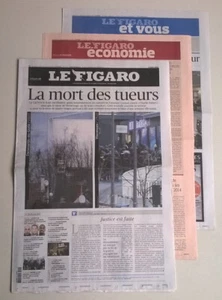 LE FIGARO N°21 904 du 10/01/2015 - La mort des tueurs/ J.Roncin "Je suis Charlie - Foto 1 di 9
