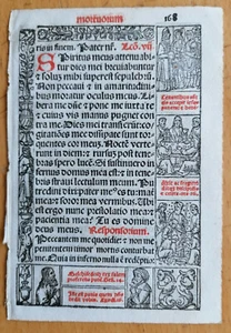 Original Stundenbuch Blatt Horae Holzschnitte Venedig Giunta (168) - 1523 - Bild 1 von 2