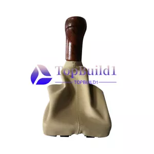 Leatherette Wood 6-speed Shift Knob Shift Lever Gaiter For AUDI 4F0863278PTBG. - Foto 1 di 7