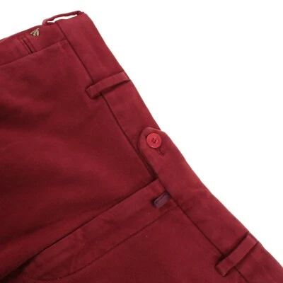 Meyer 全新带标签 Chinos / 休闲裤 50 码 34 美国纯色红色棉混纺 — 第 1/4 张图片