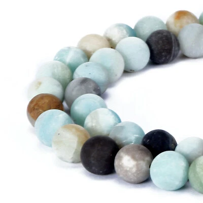 Multi-Color Amazonite Matte Round Beads 4mm 6mm 8mm 10mm 12mm-16mm 15.5" Strand - Image 1 of 2